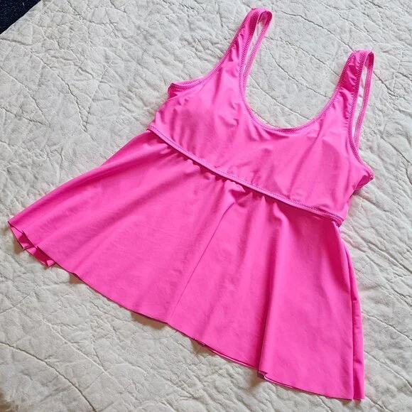 Beachsissi L Tankini Swimsuit Top Hot Pink - Picture 2 of 5